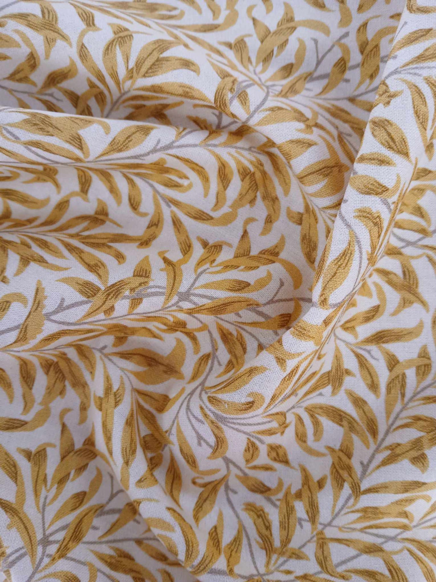 100% Cotton - Willow Bough - Ocher - 55" Wide - Sold By the Metre