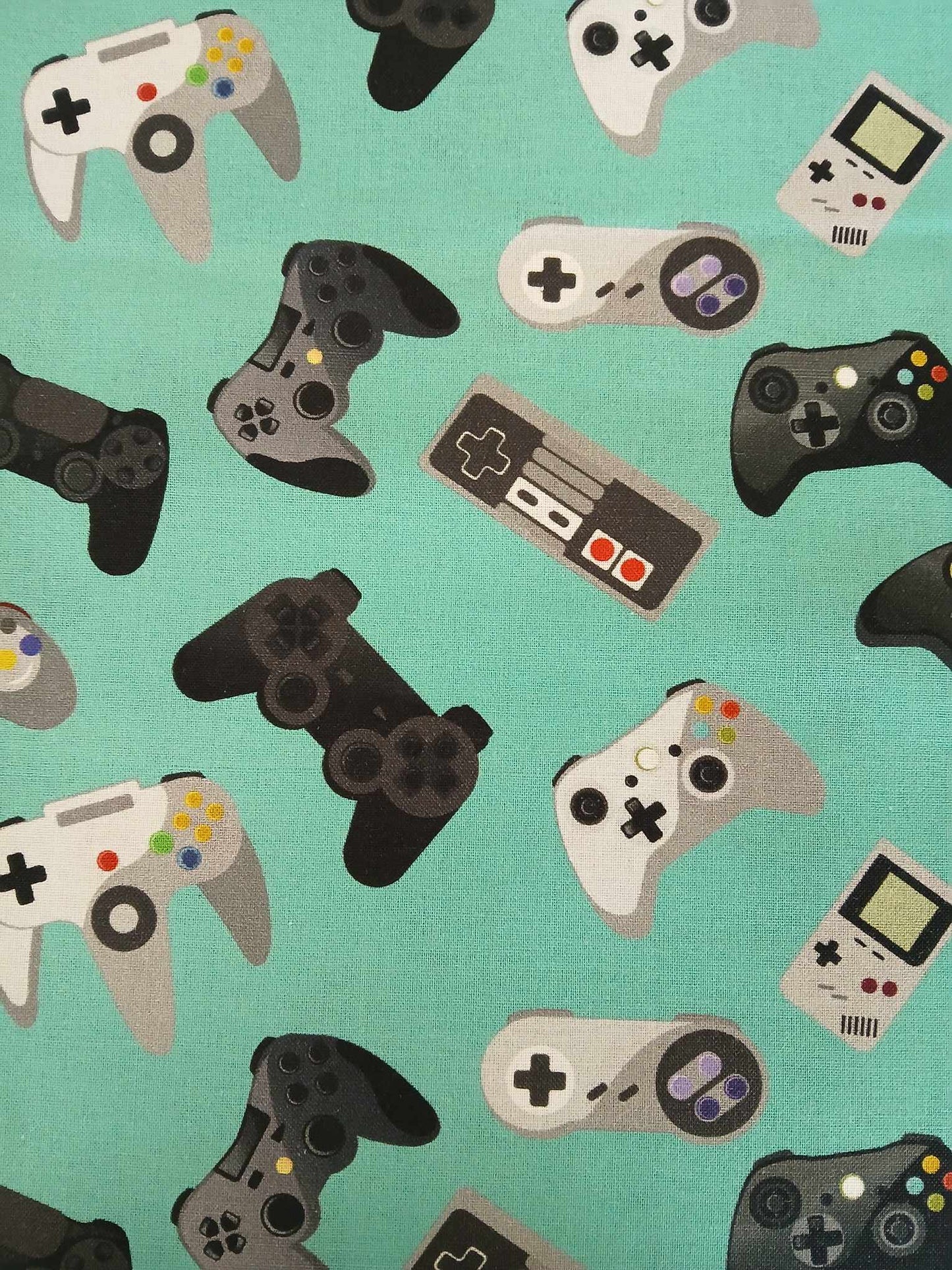 100% Cotton - Gaming - Turquoise - 54" Wide - Sold By the Metre