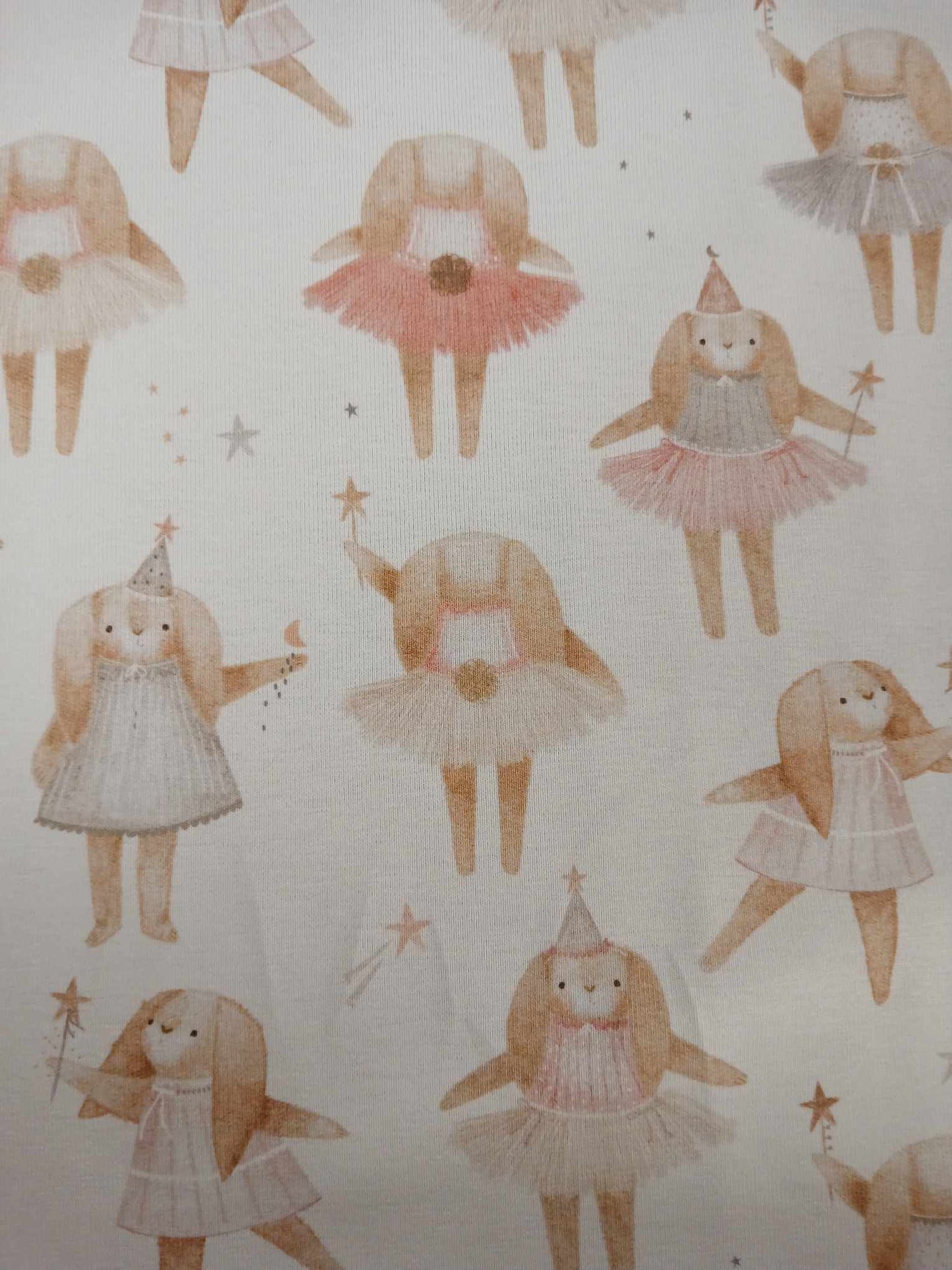 95% Cotton 5% Lycra Jersey - Pink/White/Brown - 63" Wide - Sold By the Metre