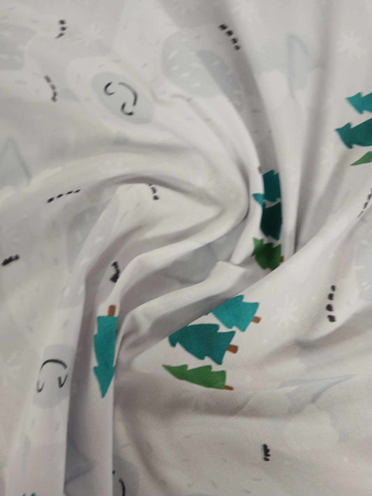 95% Cotton 5% Lycra Jersey - Green/Grey/White - 63" Wide - Sold By the Metre