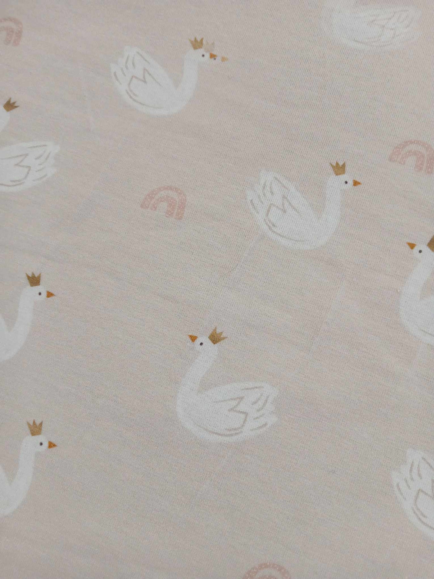 95% Cotton 5% Lycra Jersey- Pale Pink/White - 63" Wide - Sold By the Metre