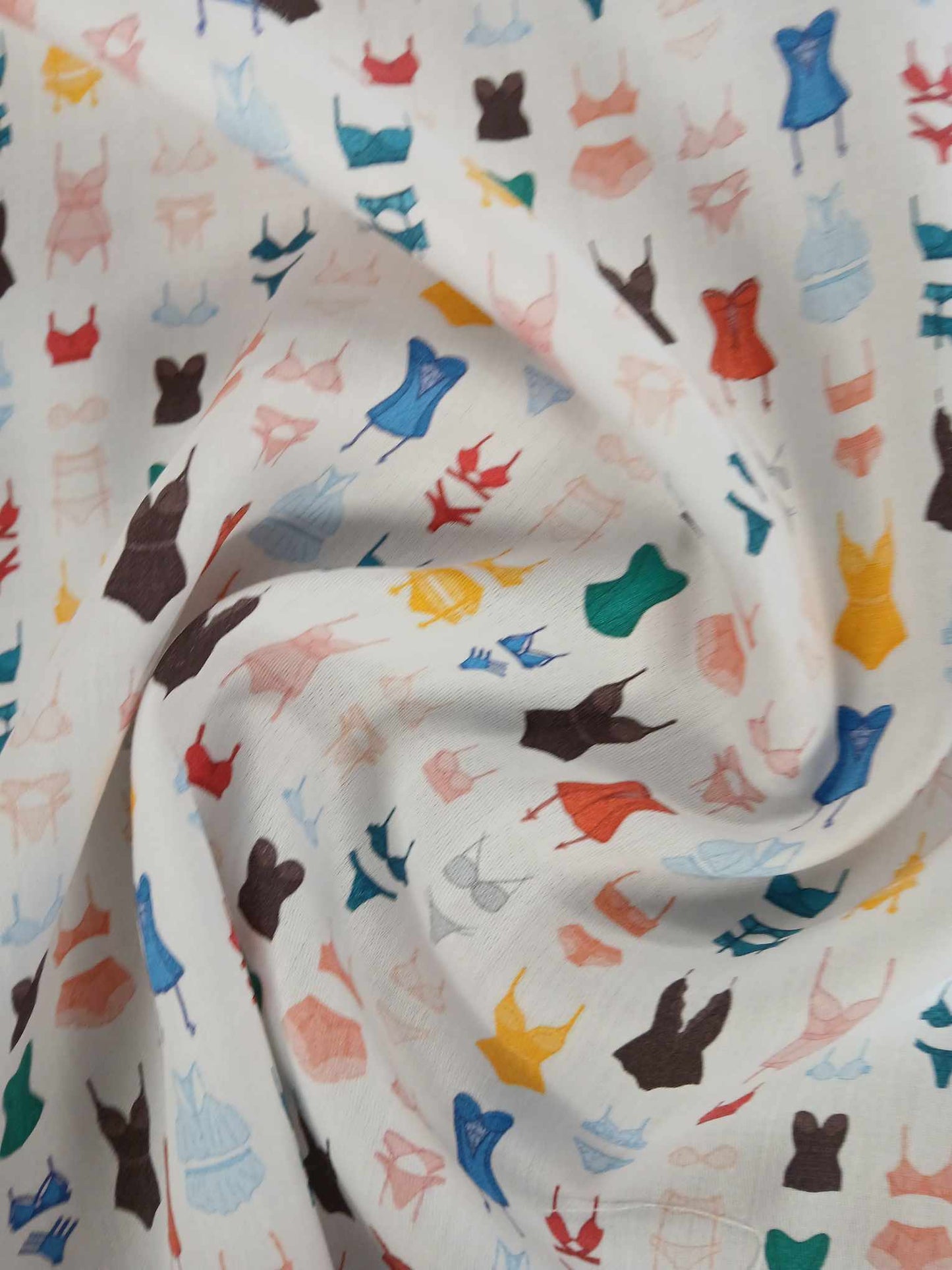 100% Cotton Saten - Lingerie - Multicolored - 54" Wide - Sold By the Metre