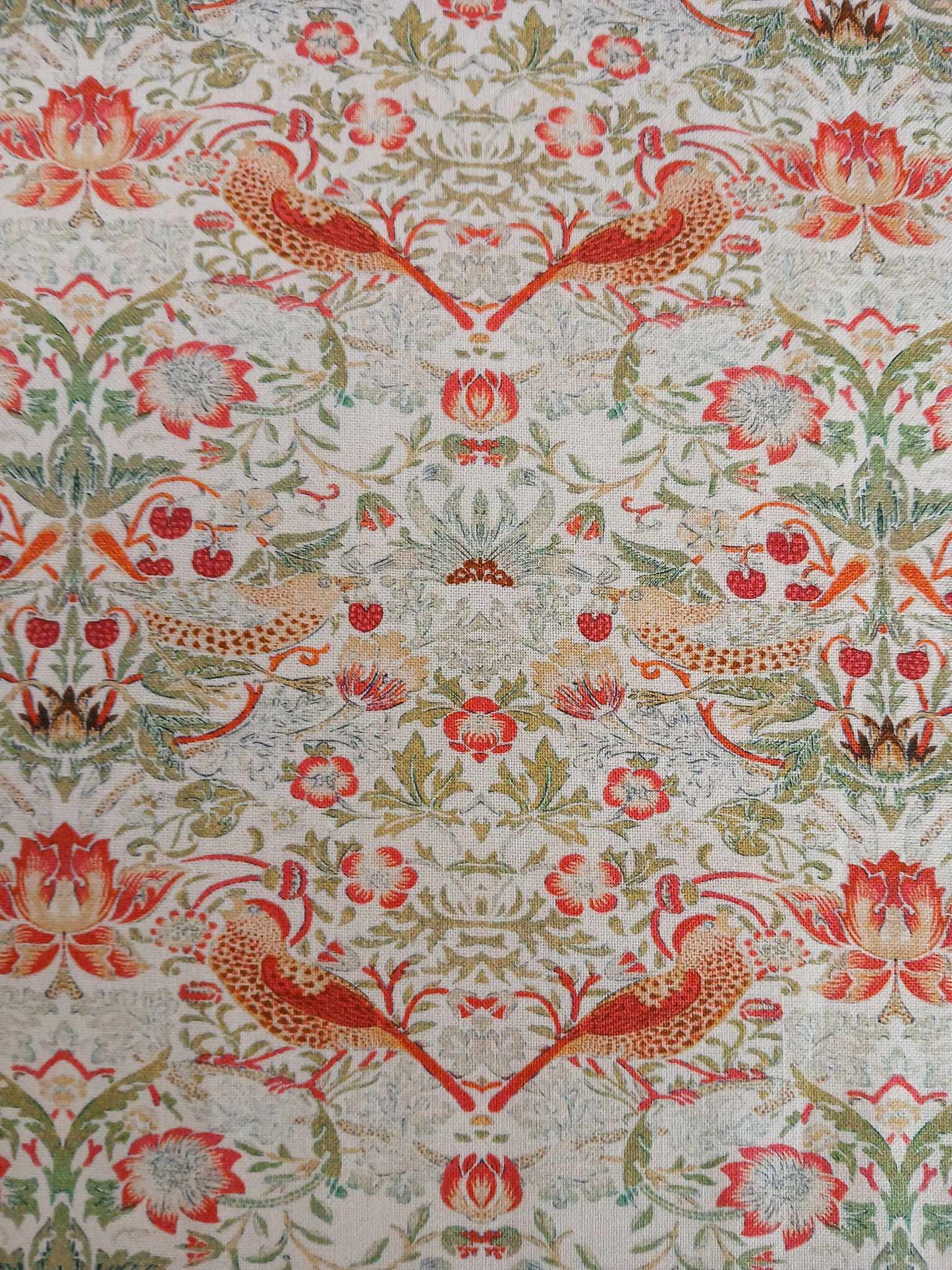 100% Cotton - Strawberry Thief - Linen - 55" Wide - Sold By the Metre