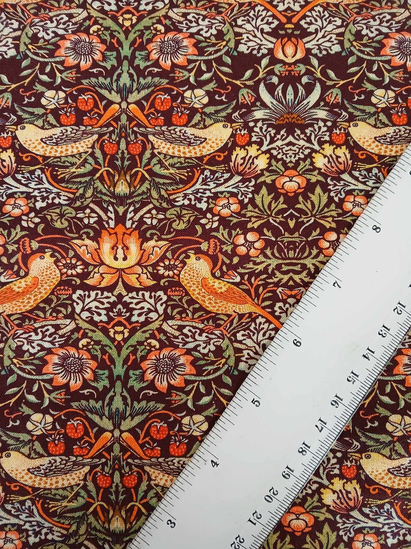 100% Cotton - Strawberry Thief - Damson - 55" Wide - Sold By the Metre