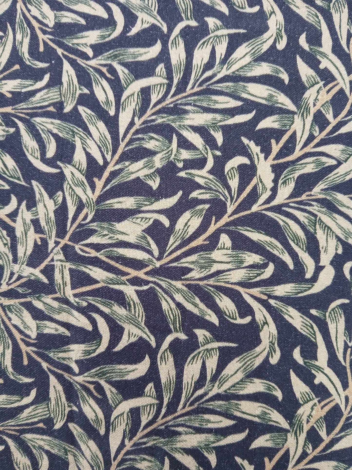 100% Cotton - Willow Bough - Navy - 55" Wide - Sold By the Metre
