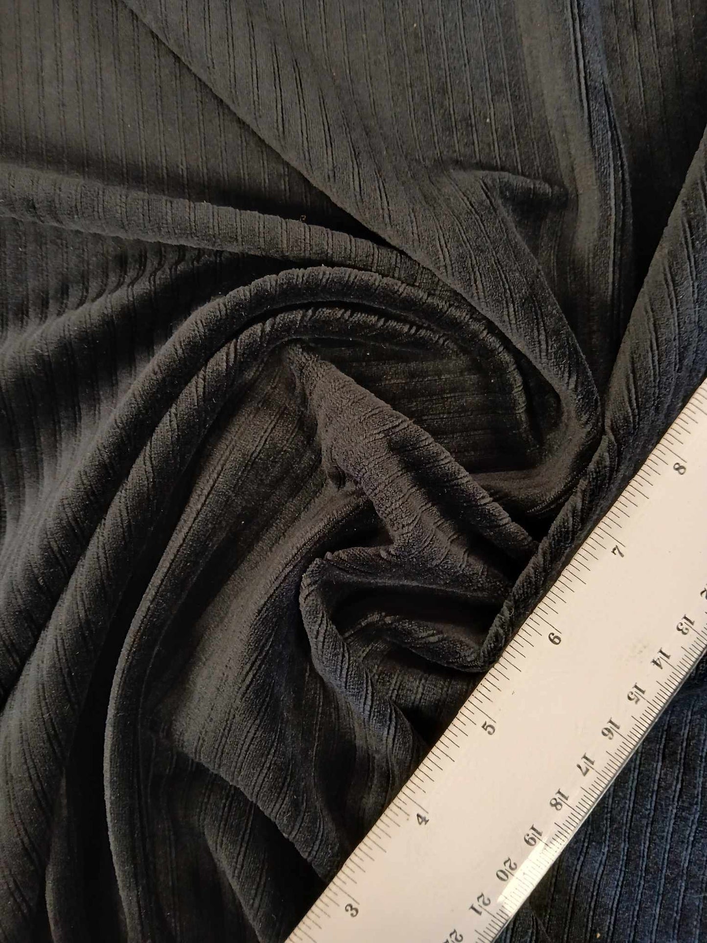 Velvet Corduroy - Black - 63" Wide - Sold By the Metre