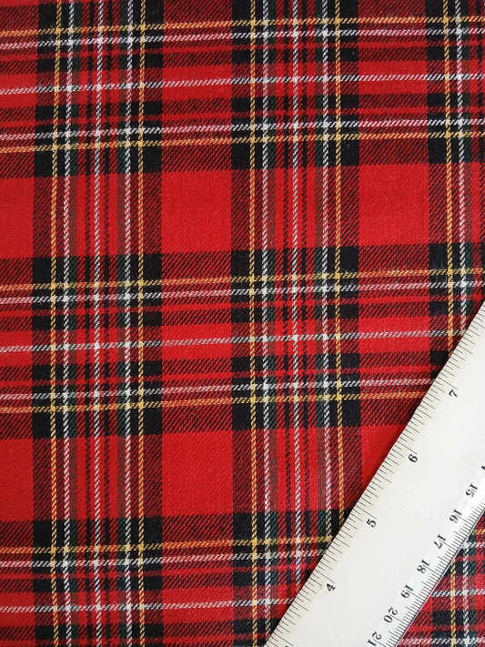 100% Cotton Woven - Tartan - Red/Black/Yellow/White - 63" Wide - Sold By the Metre