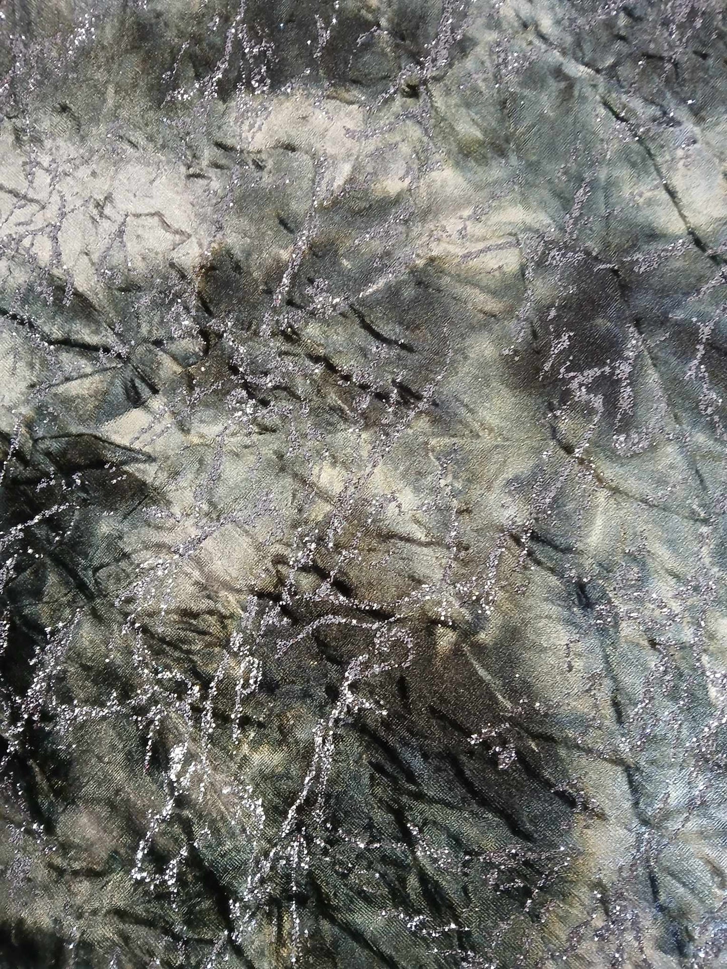 Spandex Velvet - Glitter - Grey/Black - 61" Wide - Sold By the Metre