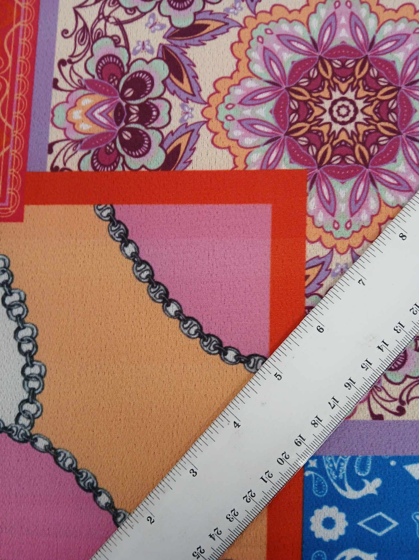 Bubble Crepe - Patchwork Print - Multicoloured - 60" Wide - Sold By the Metre