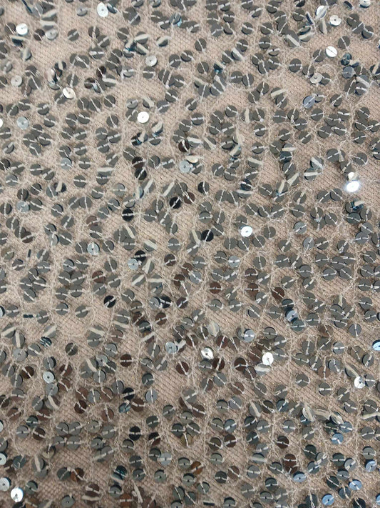 Heavy Sequined Designer Lace - Turquoise - 53" Wide - Sold By the Metre