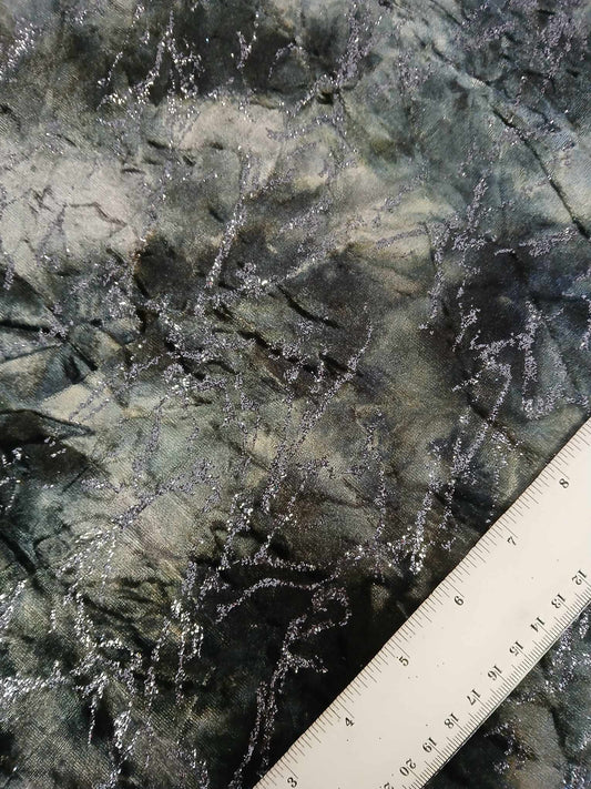 Spandex Velvet - Glitter - Grey/Black - 61" Wide - Sold By the Metre