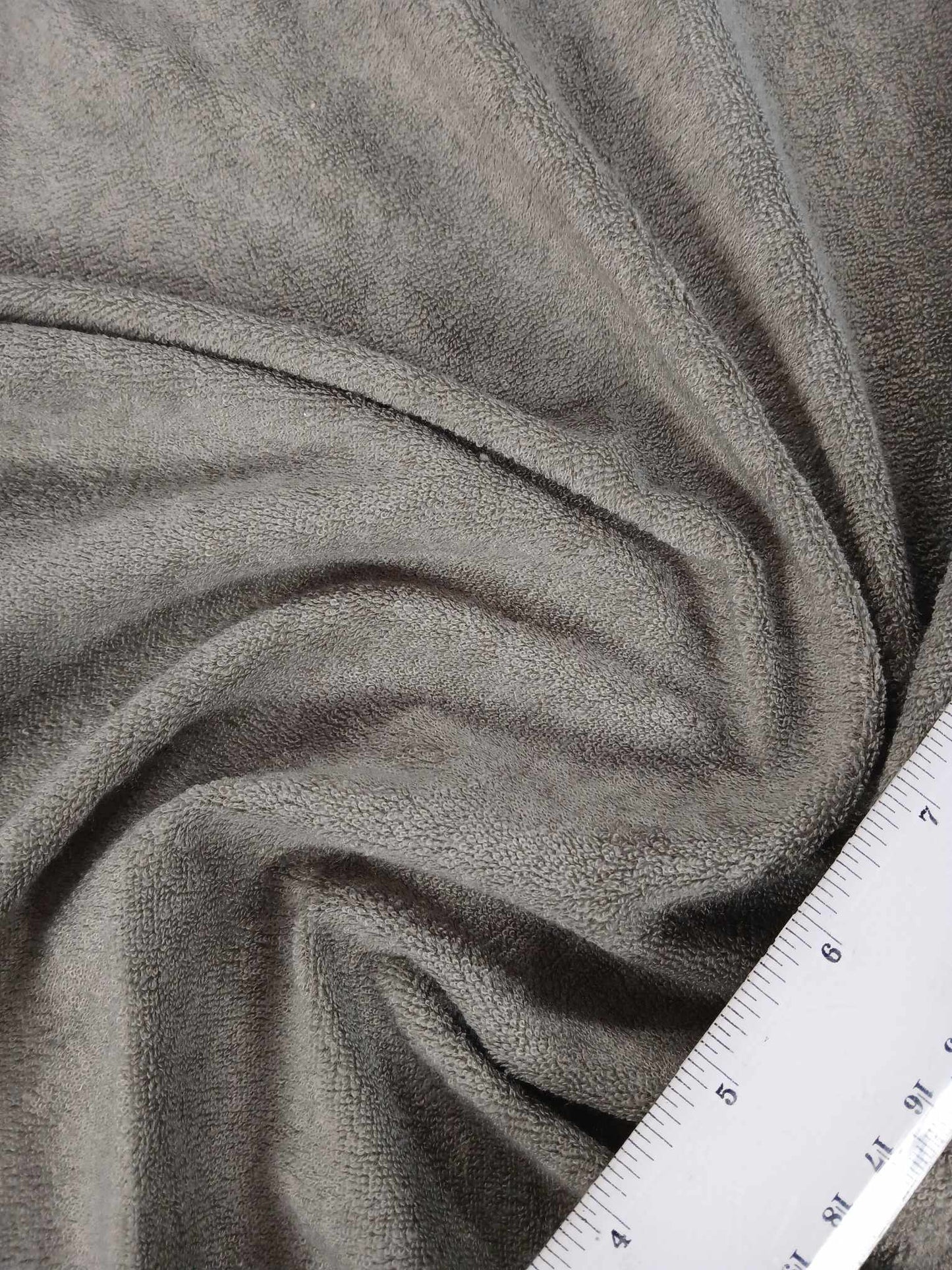 Polyester Towelling - Khaki - 64" Wide - Sold By the Metre