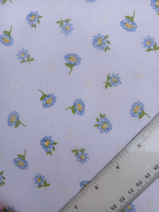 Poly Cotton - Baby Blue/Blue/Green - 44" Wide - Sold By the Metre