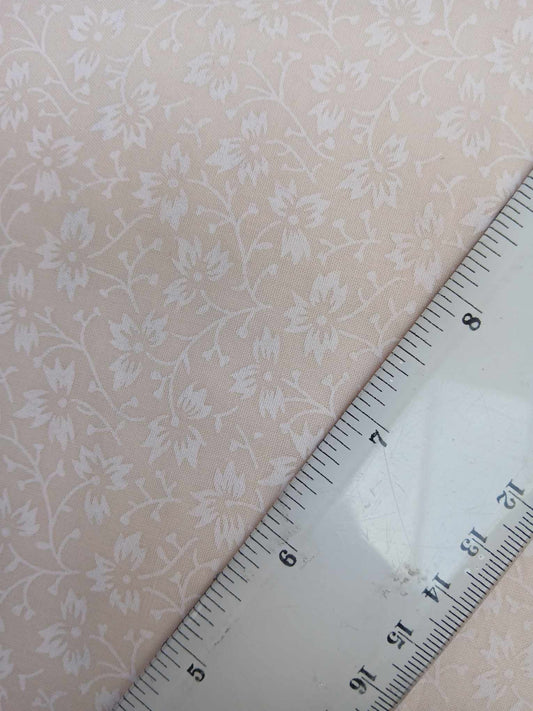 Poly Cotton - Ditsy - Peach/White - 44" Wide - Sold By the Metre