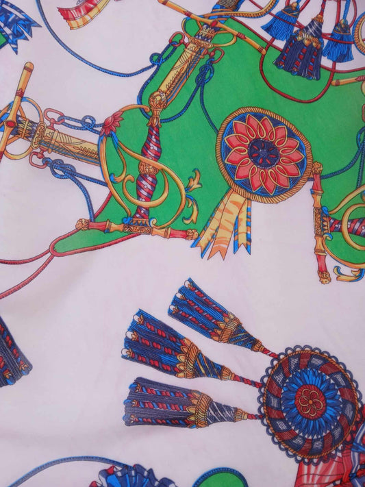 Chiffon - Green/Red/Gold/White - 57" Wide - Sold By the Metre