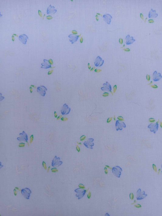 Poly Cotton - Baby Blue/Blue/Green/White - 44" Wide - Sold By the Metre