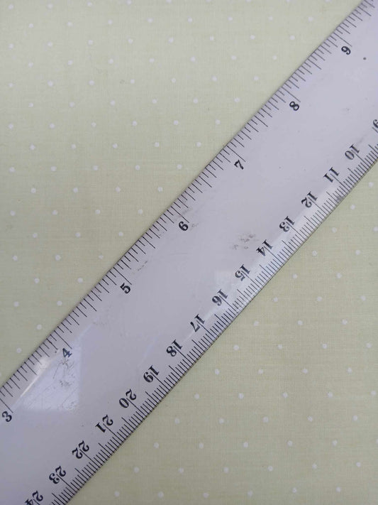 Poly Cotton - Spot - Lemon/White - 44" Wide - Sold By the Metre
