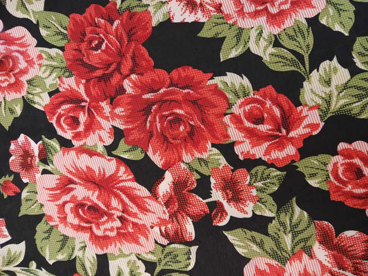 Chiffon - Black/Red/Green - 59" Wide - Sold By The Metre