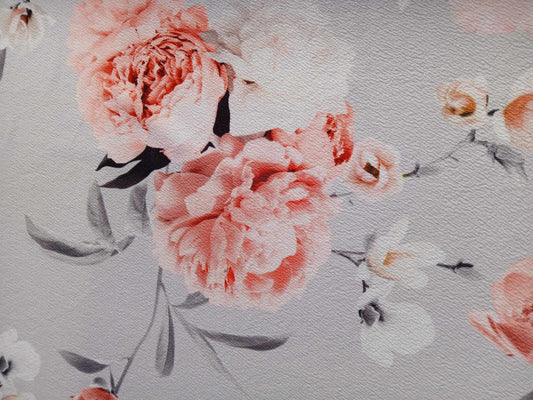 Scuba Crepe - Silver/Grey/Pink - 59" Wide - Sold By the Metre