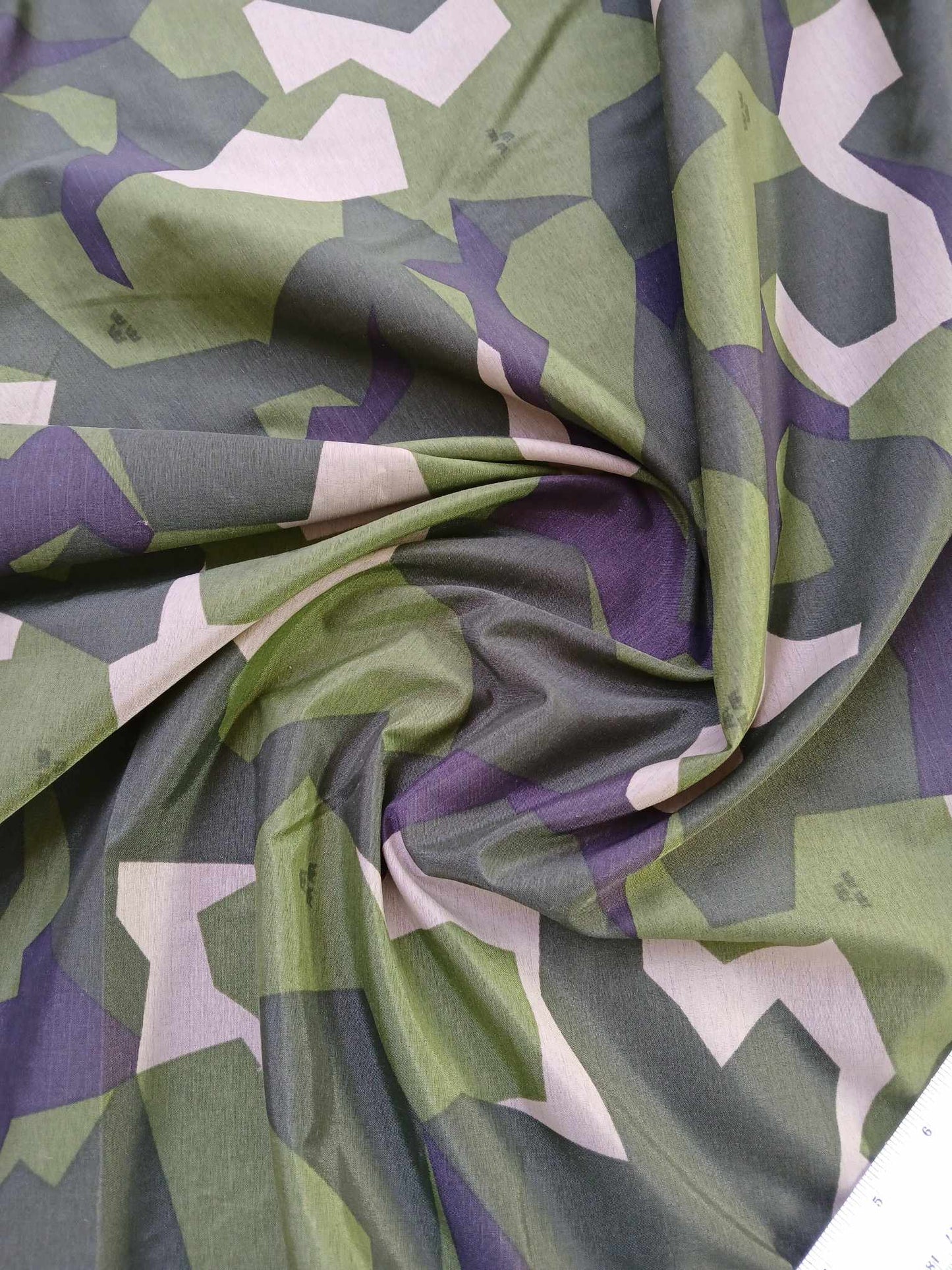Polyester Lining - Camo - Green/Khaki/Black - 63" Wide - Sold By the Metre