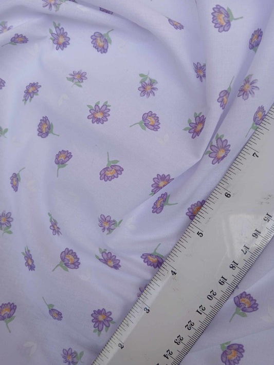Poly Cotton - Lilac/Purple/Green - 44" Wide - Sold By the Metre