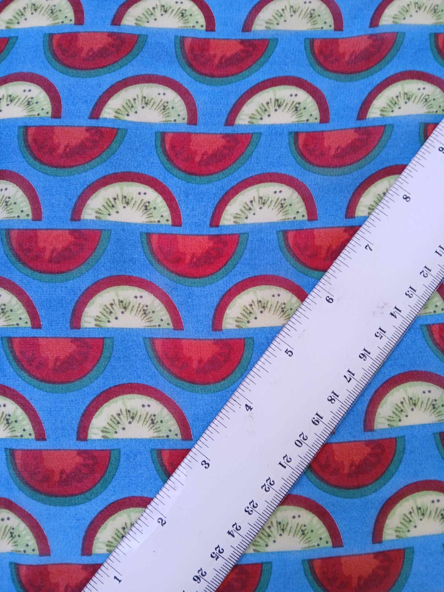 Chiffon - Blue/Green/Red - 57" Wide - Sold By the Metre