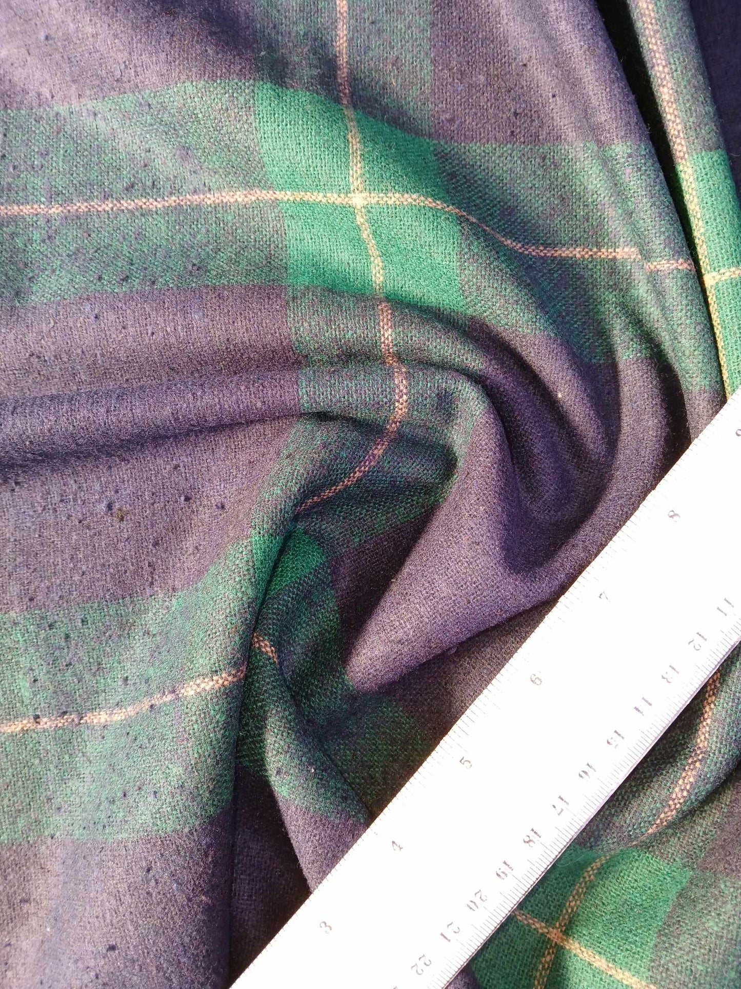 Washable Wool - Blue/Green/Cream - 60" Wide - Sold By The Metre