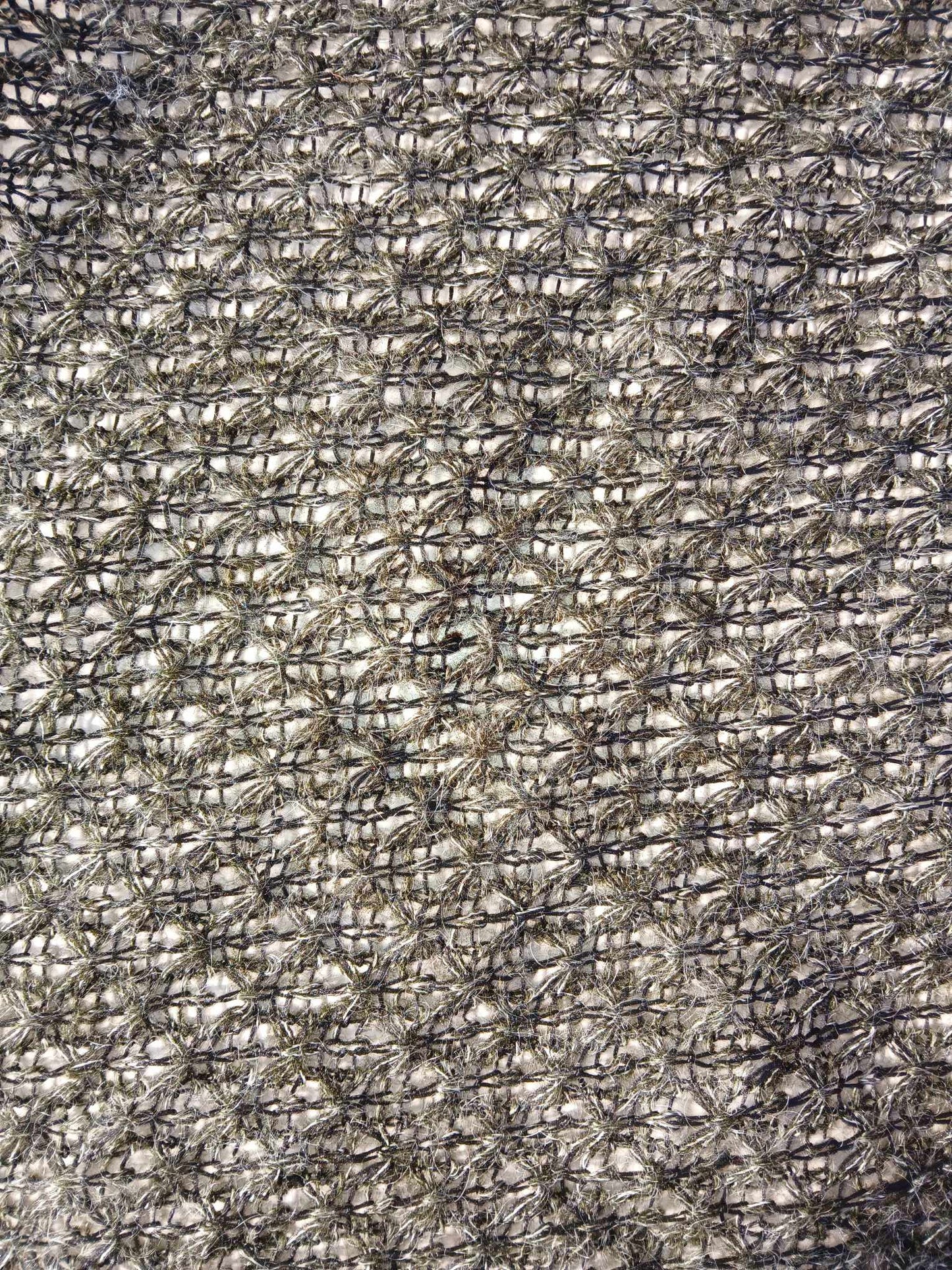 Crochet Knit - Black/Grey - 56" Wide - Sold By The Metre