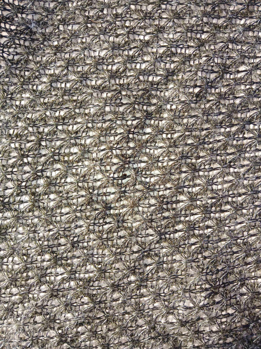 Crochet Knit - Black/Grey - 56" Wide - Sold By The Metre
