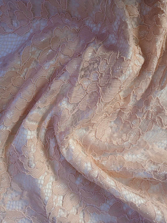 Lace - Dusty Pink - 56" Wide - Sold By The Metre