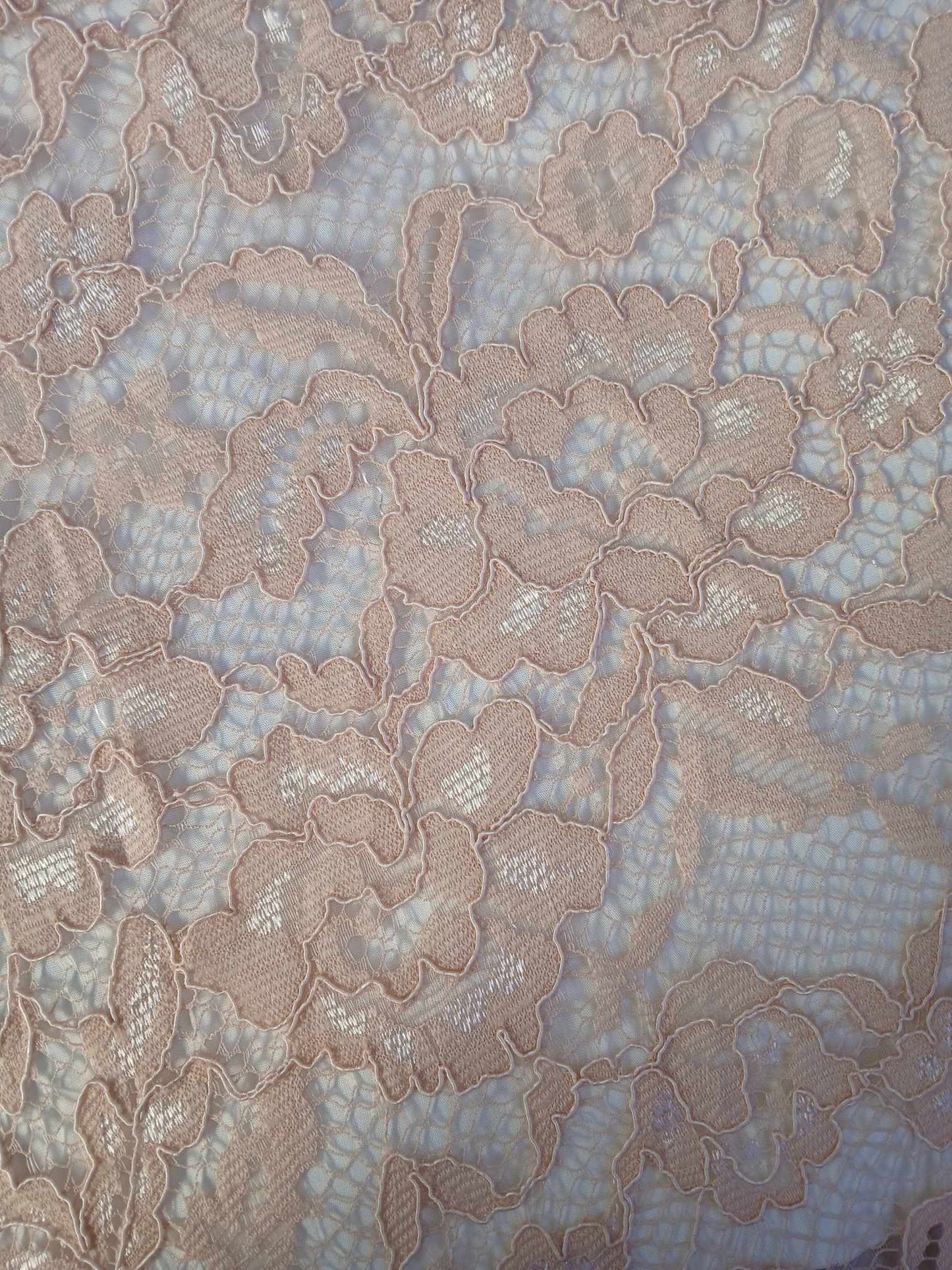 Lace - Dusty Pink - 56" Wide - Sold By The Metre
