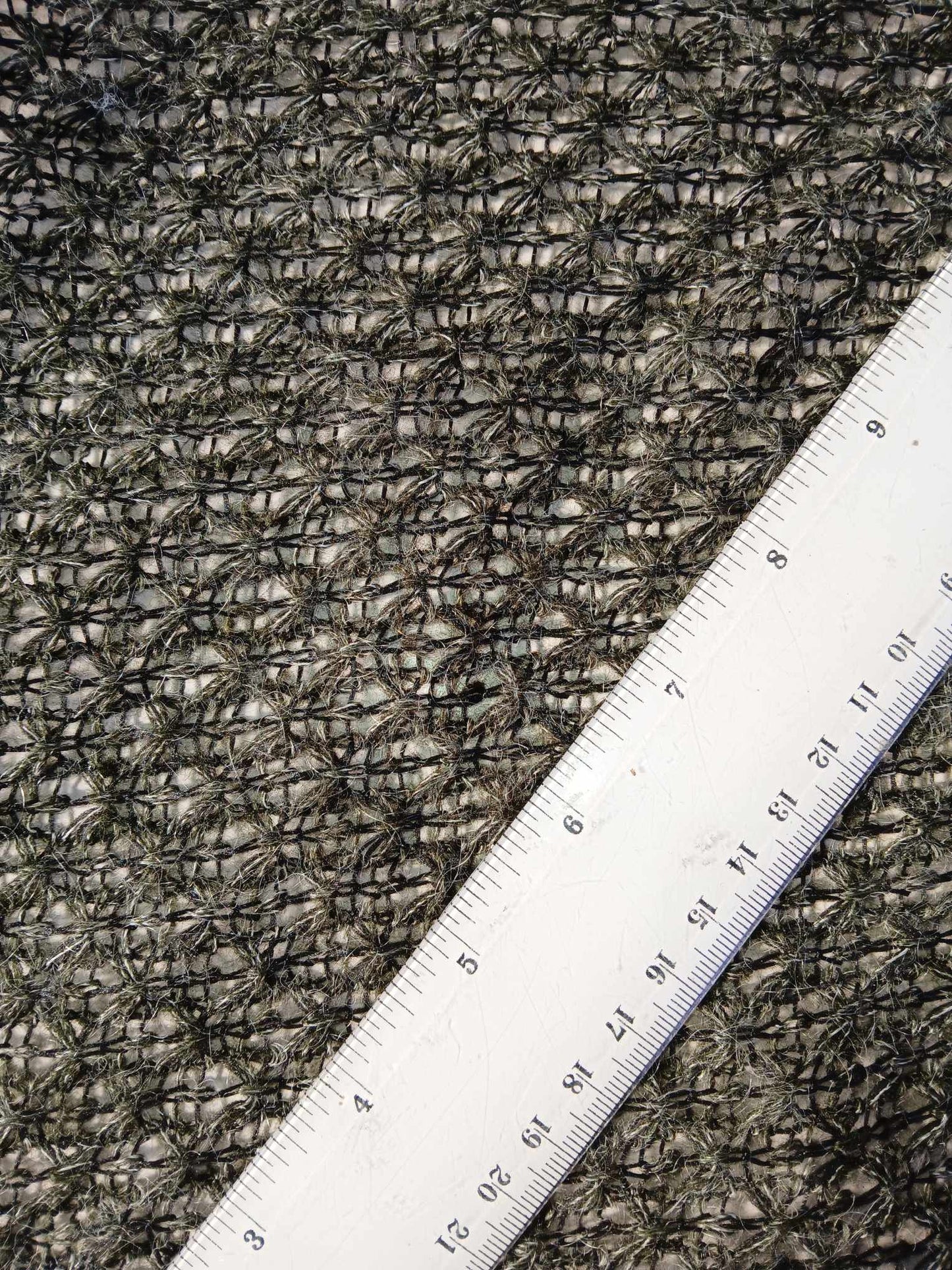 Crochet Knit - Black/Grey - 56" Wide - Sold By The Metre