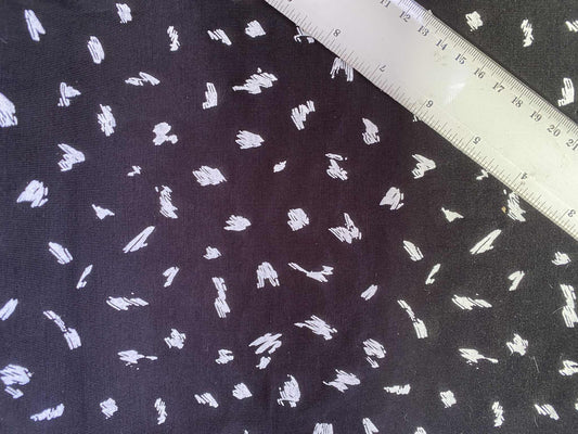 Viscose Lycra - Black/White - 62"Wide - Sold By The Metre