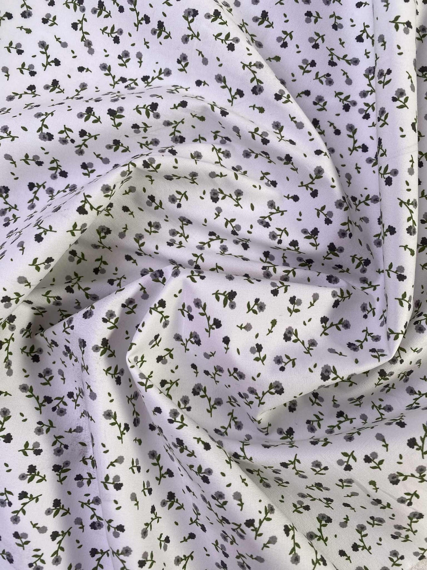 64% Cotton 30% Poly 6% Lycra - Grey/Green/White - 51" Wide - Sold By The Metre