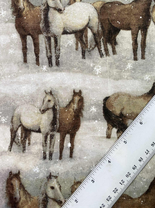 Brushed Cotton - Grey/Brown/Putty - 42"Wide - Sold By The Metre