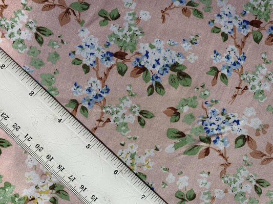 Viscose - Dusty Pink/Green/White/Blue - 57"Wide - Sold By The Metre
