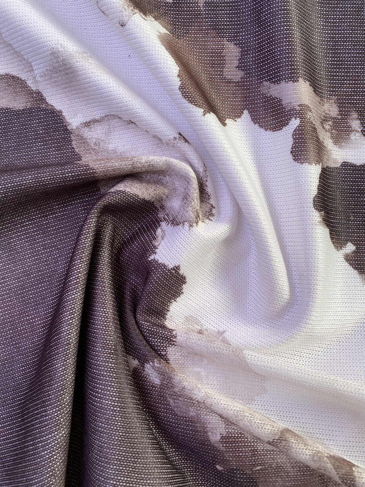 Printed Knitwear - Brown/White - 58"Wide - Sold By The Metre