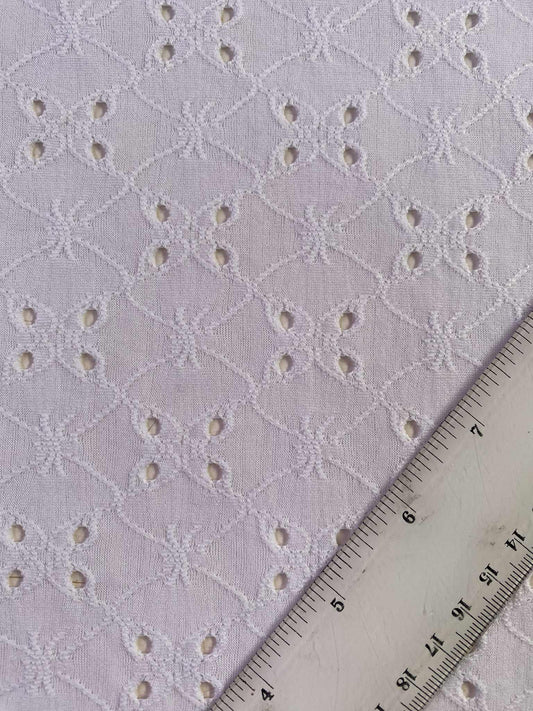 Poly Lycra - Broderie Anglaise - White - 62"Wide - Sold By The Metre