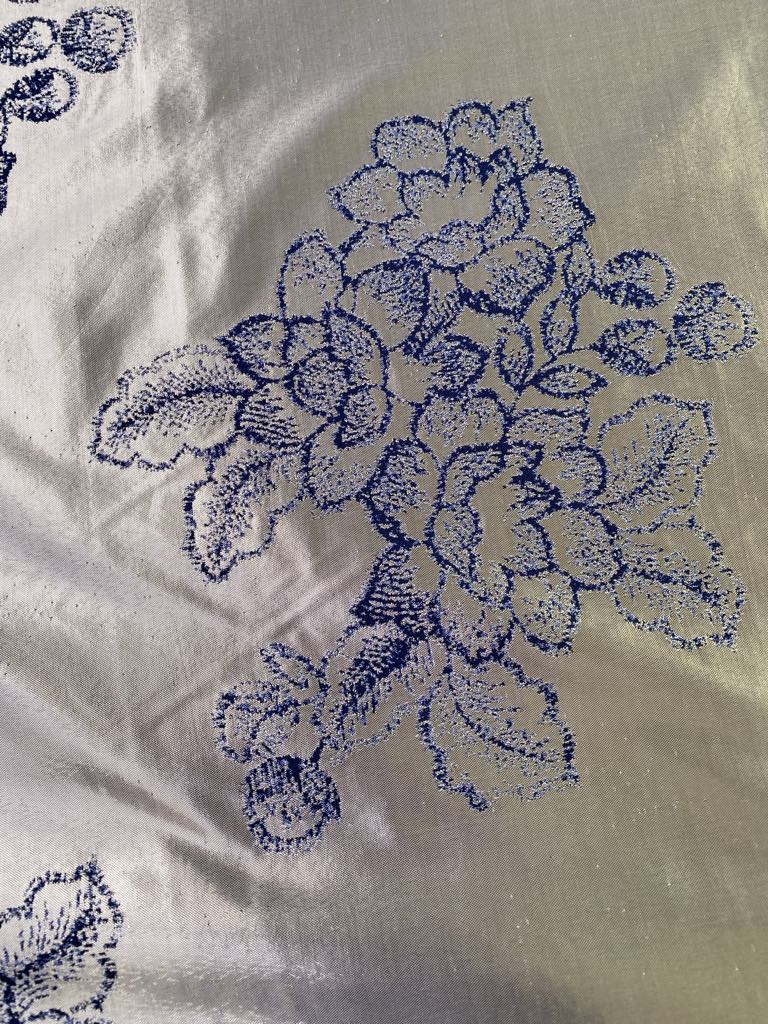 Brocade - Navy/Gold - 63" Wide - Sold By The Metre