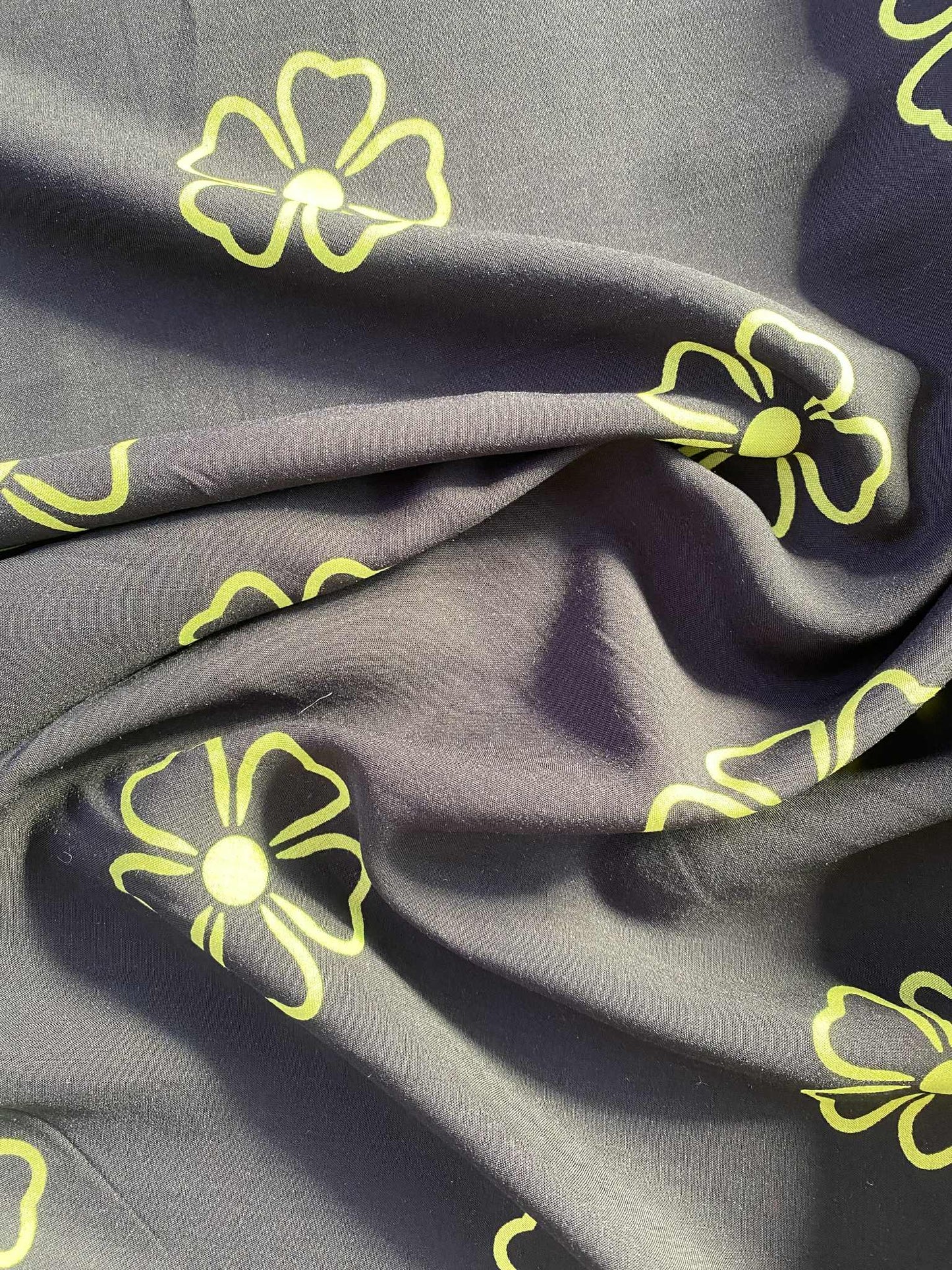 Viscose - Black/Lime - 57"Wide - Sold By The Metre