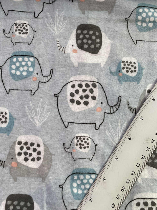 Brushed Cotton - Pale Blue/Grey/White/Pink - 42"Wide - Sold By The Metre
