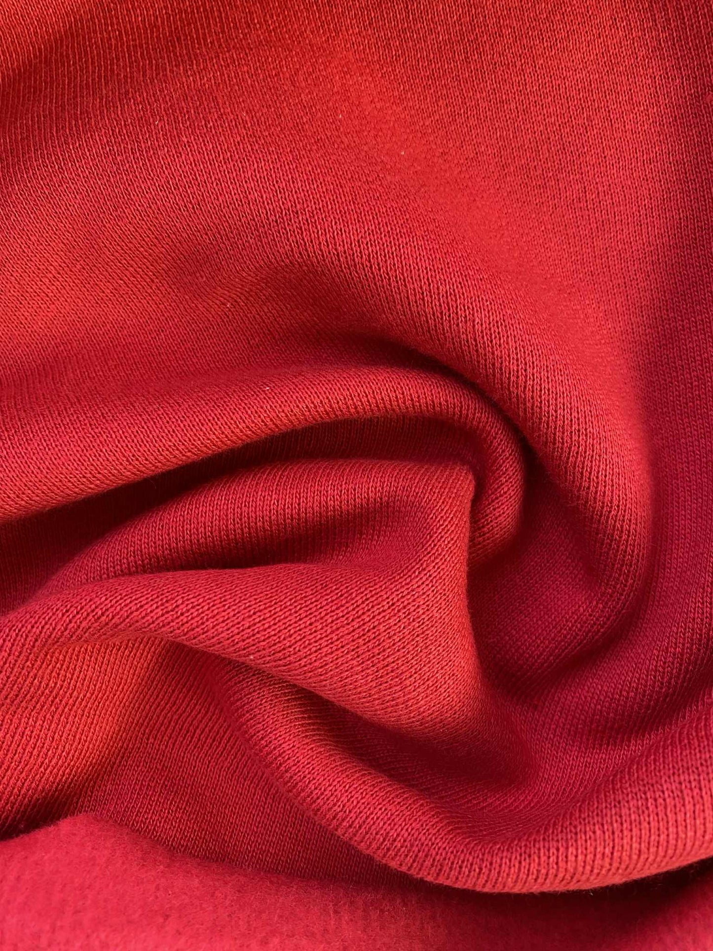 Sweatshirting - Red - 58" Wide - Sold By The Metre