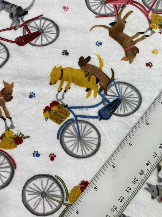 Brushed Cotton - White/Yellow/Red/Grey - 42"Wide - Sold By The Metre