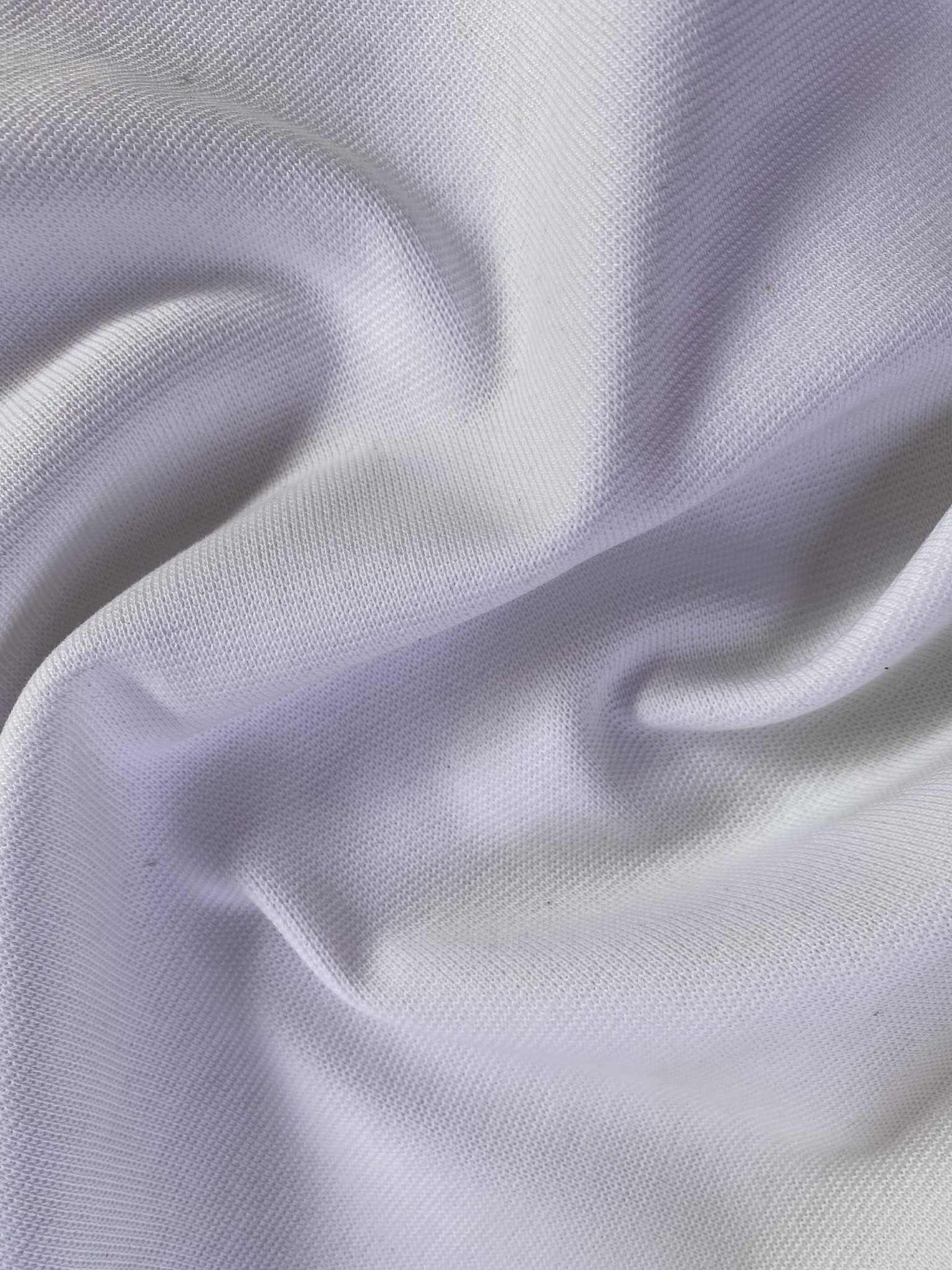 Heavy Cotton Lycra Rib - White - 63" Wide - Sold By The Metre