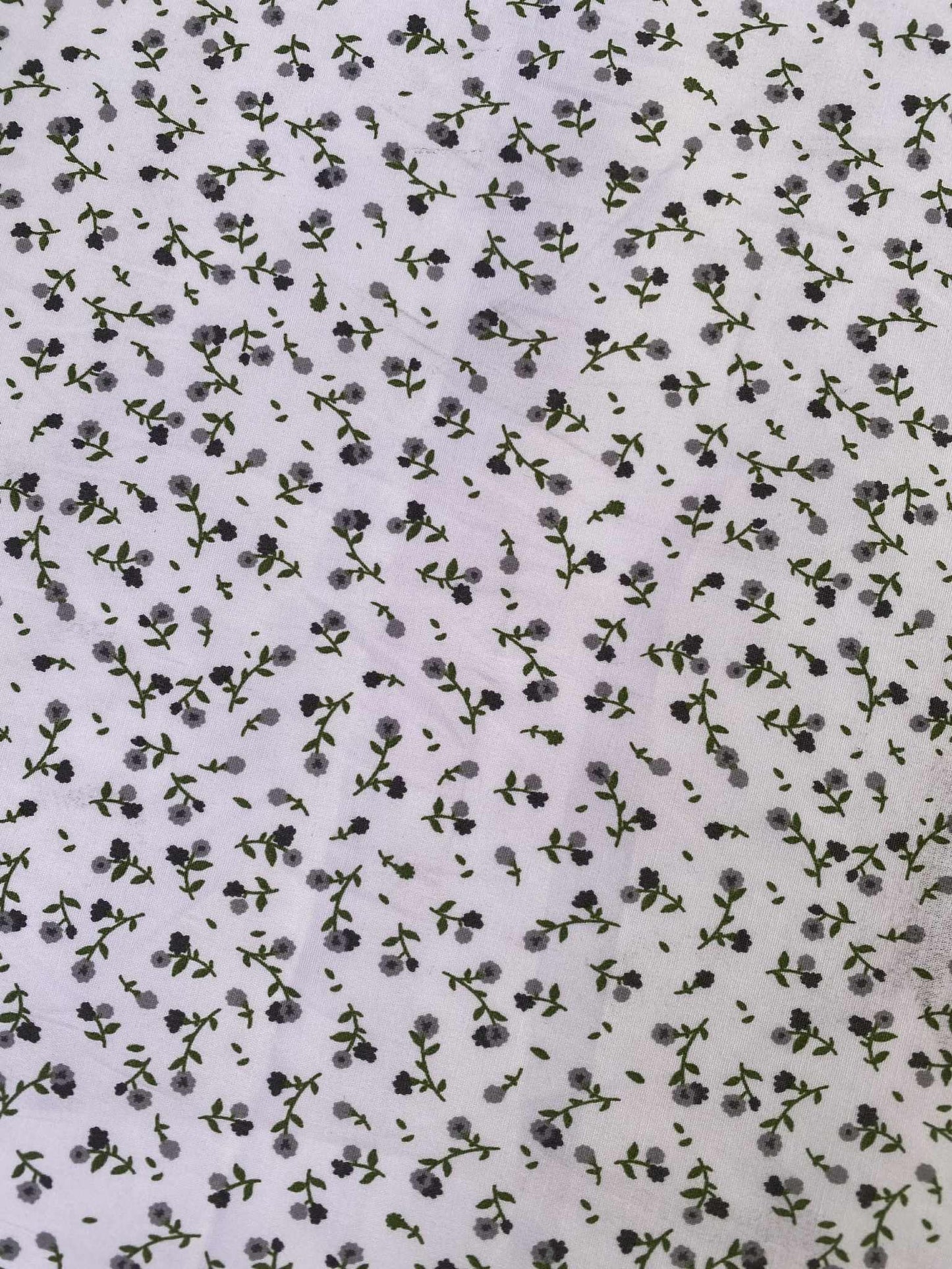 64% Cotton 30% Poly 6% Lycra - Grey/Green/White - 51" Wide - Sold By The Metre