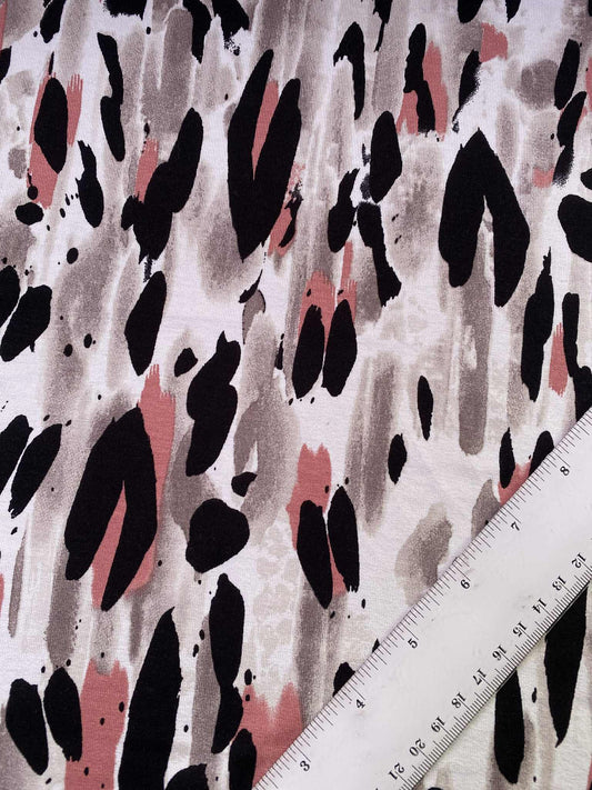 Viscose Lycra - White/Black/Cream - 64"Wide - Sold By The Metre