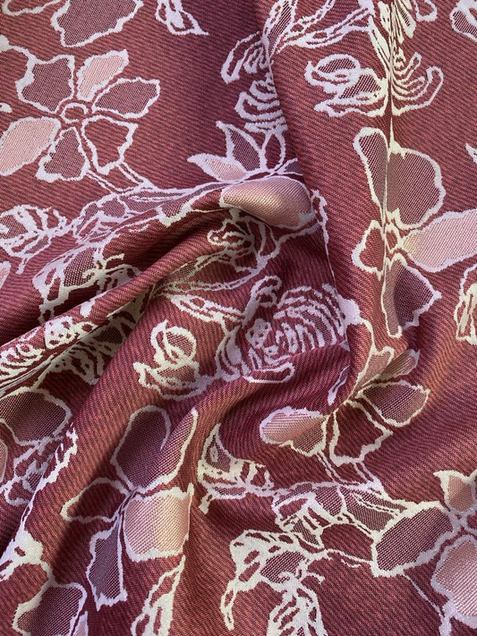 Brocade - Rust/Peach/Cream - 63" Wide - Sold By The Metre