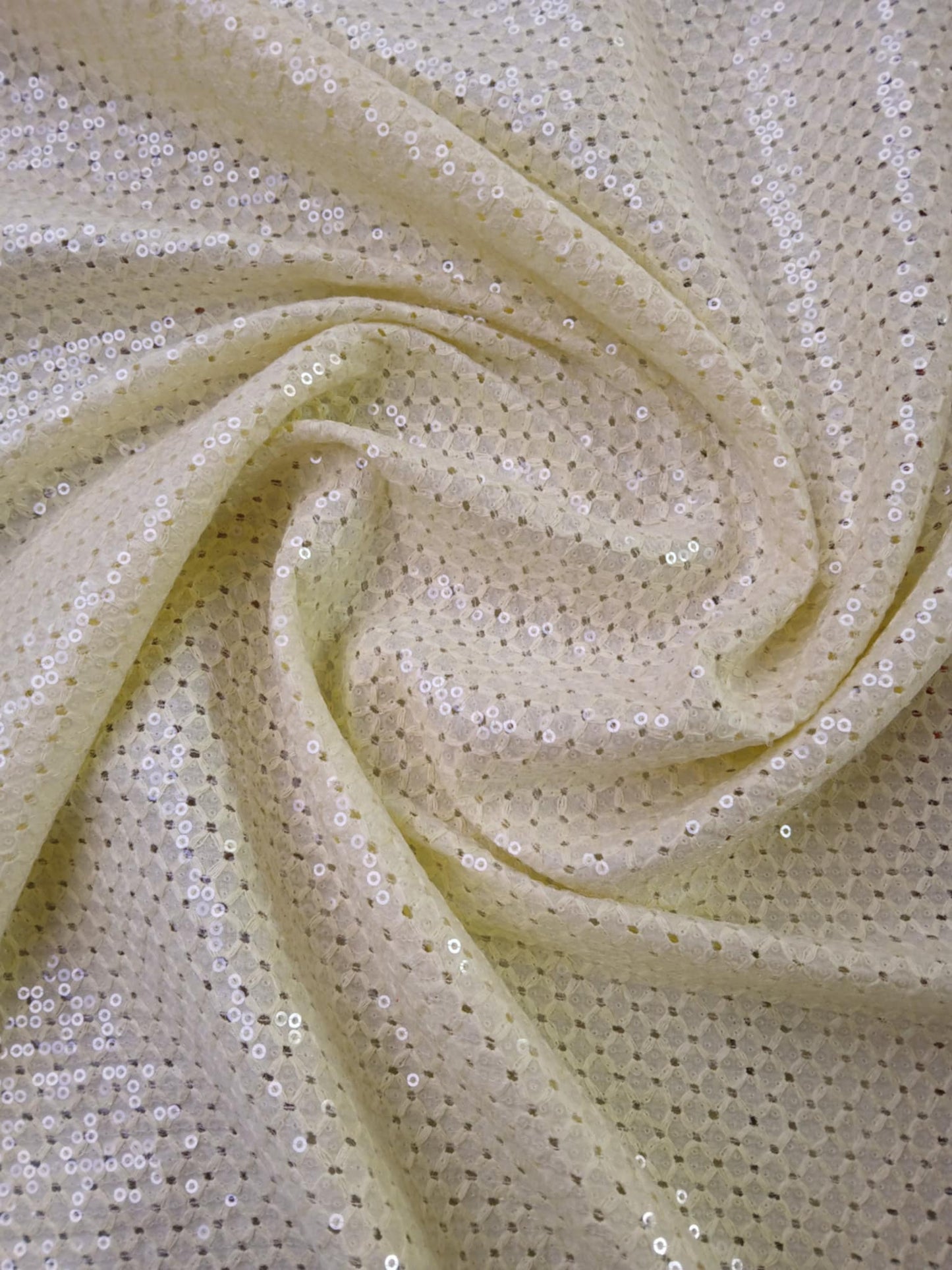 Cotton Sequins - Lemon - 52" Wide - Sold By The Metre