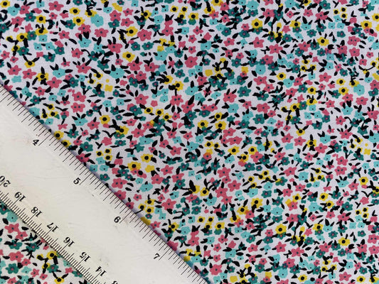 Viscose - Mint/Yellow/Pink - 57"Wide - Sold By The Metre