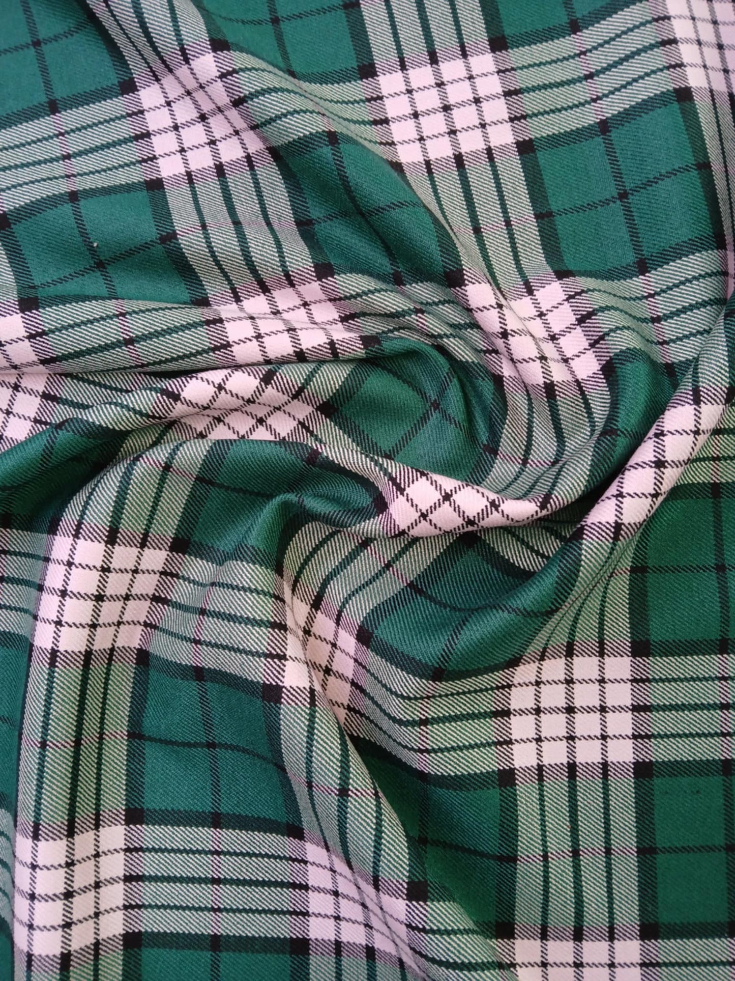 Poly Viscose - Green/Black/Pink - 54" Wide - Sold By The Metre